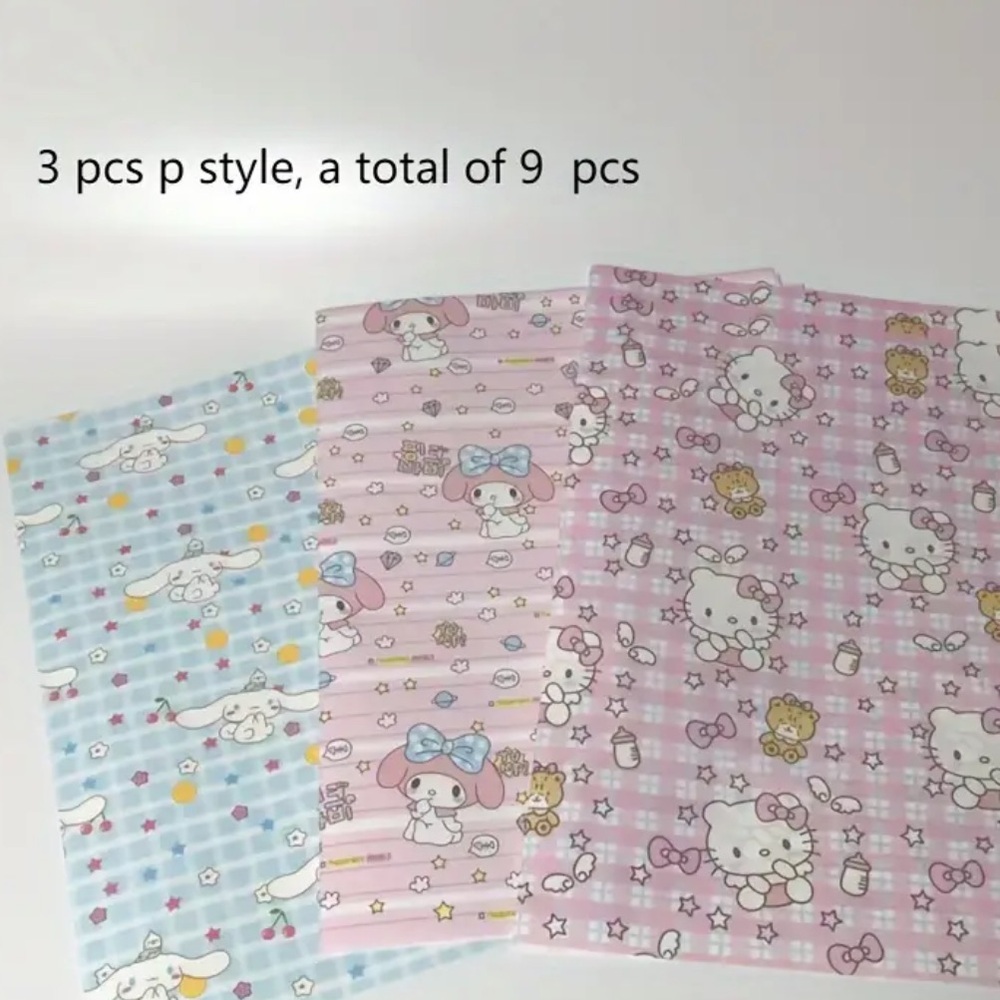 Sanrio gift wrapping set - Hello Kitty, Cinnamon Roll, my Melody 3 in 1
